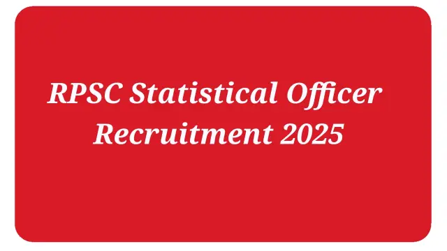 RPSC Statistical Officer Recruitment 2025