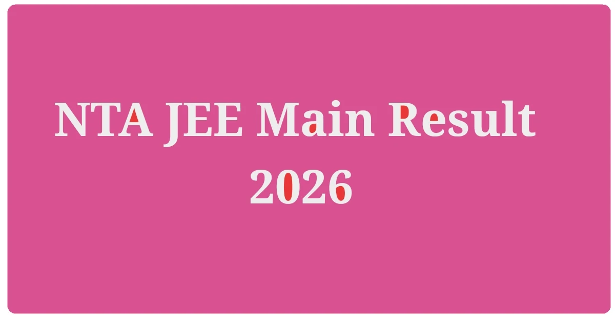 NTA JEE Main Result 2026 Direct Link